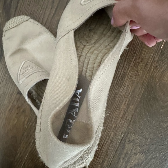 Nude Prada ballet loafers with canvas bottom material - Picture 7 of 7